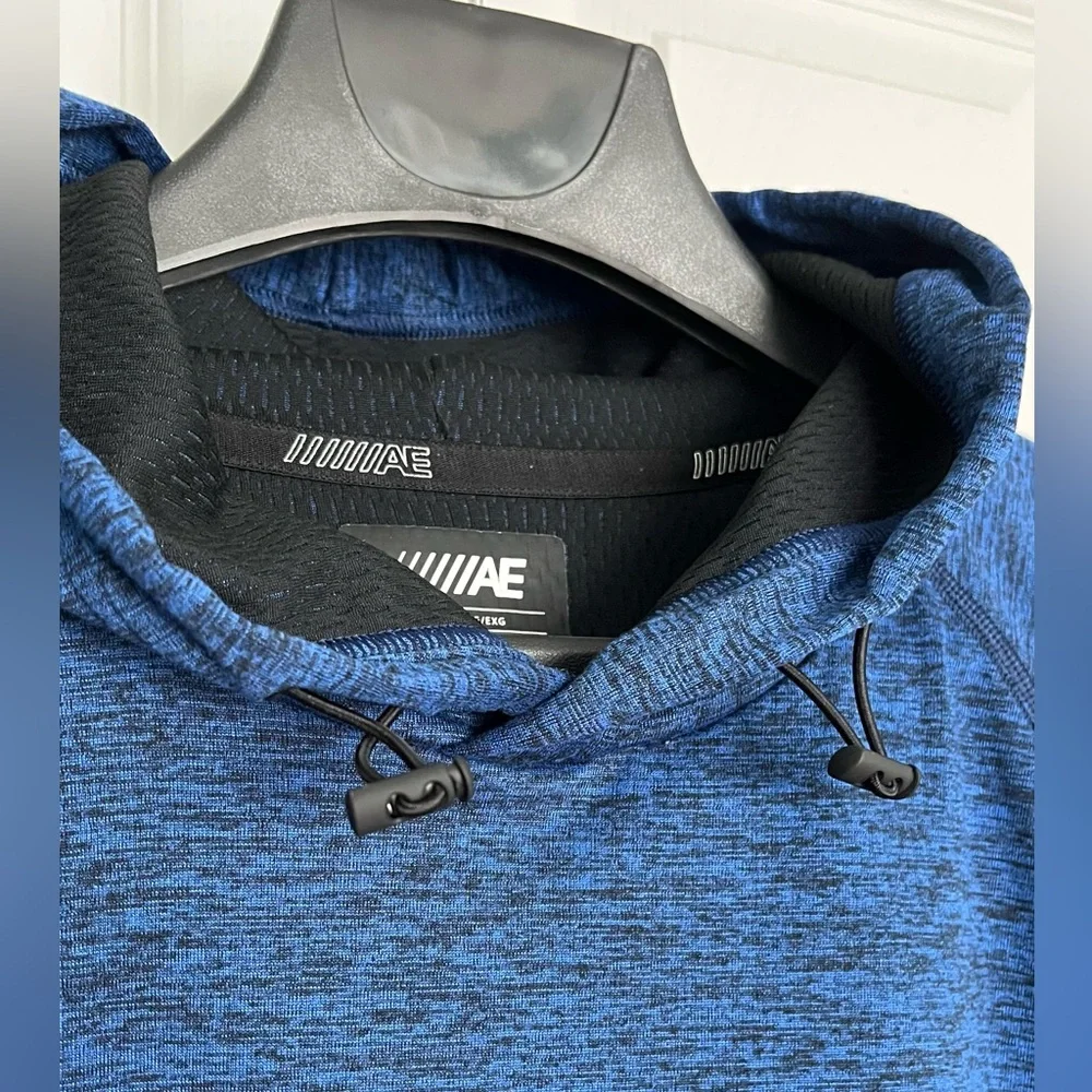 American Eagle, Men's Active Flex Blue Hoodie Pullover, Size L